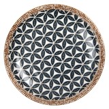 Cumpara ieftin Set 6 farfurii ceramica neagra maro alba 21x3 cm
