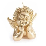 Cumpara ieftin Lumanare Craciun Ingeras ceara aurie cm 9,5 x 7 x 9,5 H