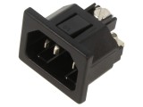 Conector: alimentare AC; soclu; tată; 10A; 250VAC; C14 (E); max.1mm