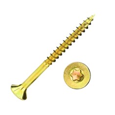 Șuruburi pentru plăci aglomerate 6,0 x 45 mm 500 bucăți cu stea I, cap &icirc;necat, filet parțial și nervuri de frezare sub cap