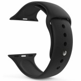 Curea silicon THD compatibila cu Apple Watch 46 mm seria 10, Apple Watch 45 mm seria 9, marimea S/M, neagra