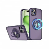 Cumpara ieftin Husa Compatibila cu Apple iPhone 15 Plus - Techsuit MagSafe Ghost Holder Series - Matte Purple, Mov, Carcasa