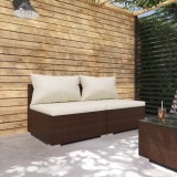 Gossi set mobilier de gradina cu perne, 2 piese, maro, poliratan