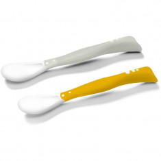 BabyOno Be Active Flexible Spoons linguriță Grey/Yellow 2 buc