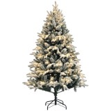HOMCOM Brad de Crăciun Artificial cu 200 luminițe LED, 793 Ramuri, Crengi Pliabile și Bază Pliabilă, &Oslash;116x180 cm, Verde | Aosom Romania