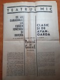 program teatrul mic 1964-1965 -portretul lui caragiale ,eugen ionescu