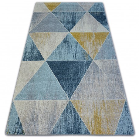 Covor Nordic Triangle albastru si crem G4584, 240x330 cm