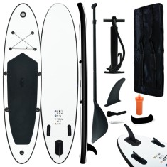vidaXL Set de placa SUP gonflabila, negru ?i alb foto