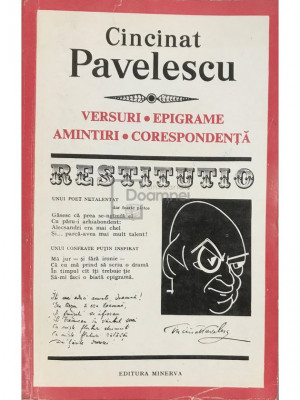 Cincinat Pavelescu - Versuri, epigrame, amintiri, corespondență (editia 1972) foto