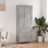 vidaXL Dulap &icirc;nalt, gri beton, 69,5x34x180, lemn compozit
