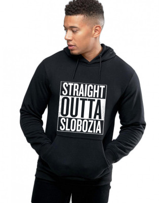 Hanorac Barbati Negru - Straight Outta Slobozia - M foto