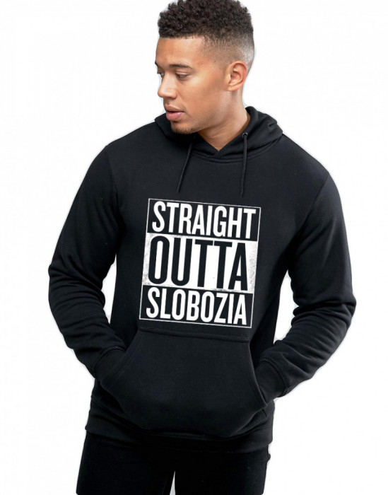 Hanorac Barbati Negru - Straight Outta Slobozia - L