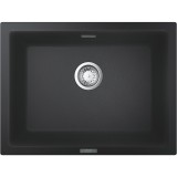 Chiuveta bucatarie compozit Grohe K700U 31655AP0, 610x460 mm, montare sub blat, evacuare manuala, Kit montaj si evacuare inclus, Negru granit