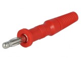 Mufă Banană 4mm 10A 60VDC Roșie Neizolată