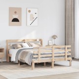 VidaXL Cadru de pat cu tăblie, 140x200 cm, lemn masiv de pin 3306853