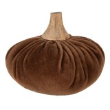 Cumpara ieftin Dovleac decorativ lemn natur textil maro 12x10 cm