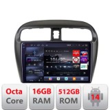 Navigatie Mitsubishi Space Star Mirage Attrage 2012- 8 core QLED 2K 16+512 360 Android Waze USB Navigatie Internet Youtube Radio Edotec CarStore Techn
