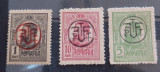 Romania 1918 Lp 71 I , CAROL I, cu supratipar PTT 3v NESTAMPILAT