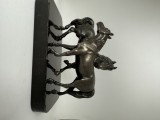 Statueta superba Pereche de cai dupa Pierre-Jules M&ecirc;ne