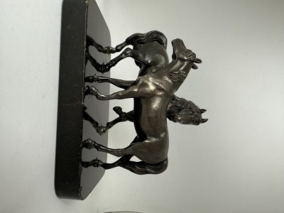 Statueta superba Pereche de cai dupa Pierre-Jules M&amp;ecirc;ne foto