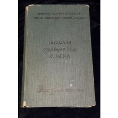 GRAMATICA DELLA LINGUA RUMENA di CARLO TAGLIAVINI - BOLOGNA 1923