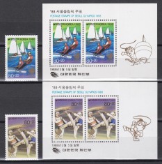 Coreea de Sud 1988 - Jocurile Olimpice - Seul, Serie + 2 Colite, MNH