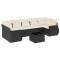 Set mobilier de gradina cu perne, 8 piese, negru, poliratan