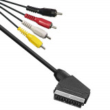 Cablu Adaptor Scart AV, Active, 1.2m, convertor cu video si sunet audio euroscart la 4 RCA tata