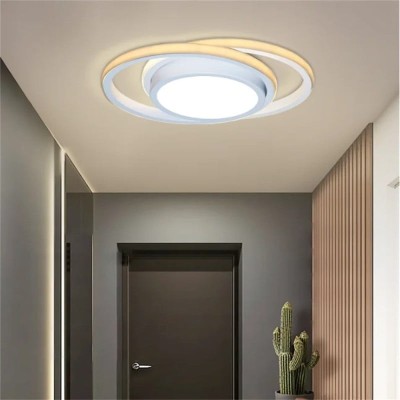 Lustra LED 46W, cercuri albe, lumina rece/calda/neutra foto