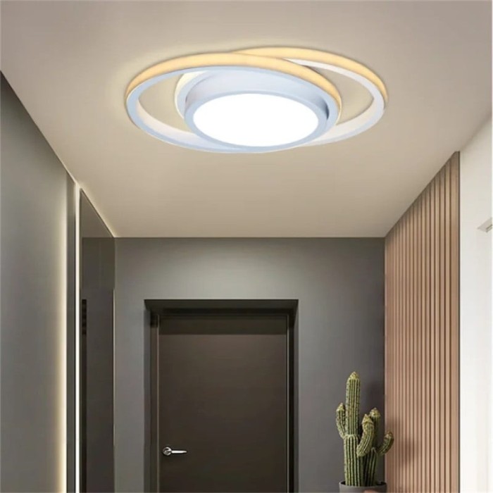 Lustra LED 46W, cercuri albe, lumina rece/calda/neutra