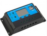 Regulator controler panouri solare cu afisaj LCD 2 porturi usb 30A 12V/24V