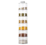 Cumpara ieftin Carusel condimente cu 6 recipiente transparente,Spice Tower