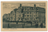 4439 - BUCURESTI University, old car, tramway - old postcard real PHOTO - unused, Necirculata, Printata