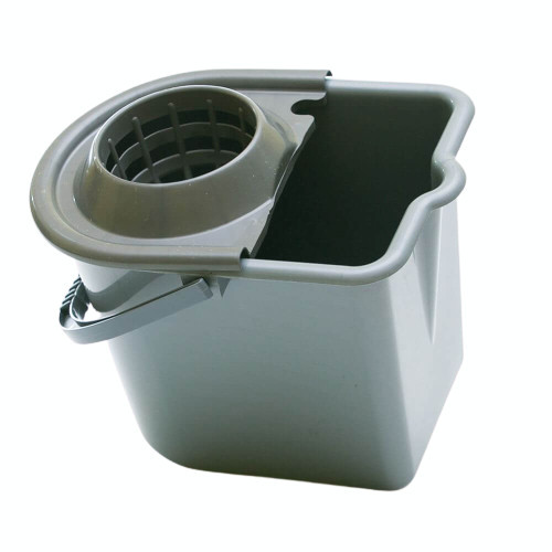 Galeata Mop cu Storcator, 13L, Polipropilena, Culoare Alba, Galeti Ovale cu Storcator pentru Mop, Galeti Plastic cu Storcator, Galeti 13 Litri pentru