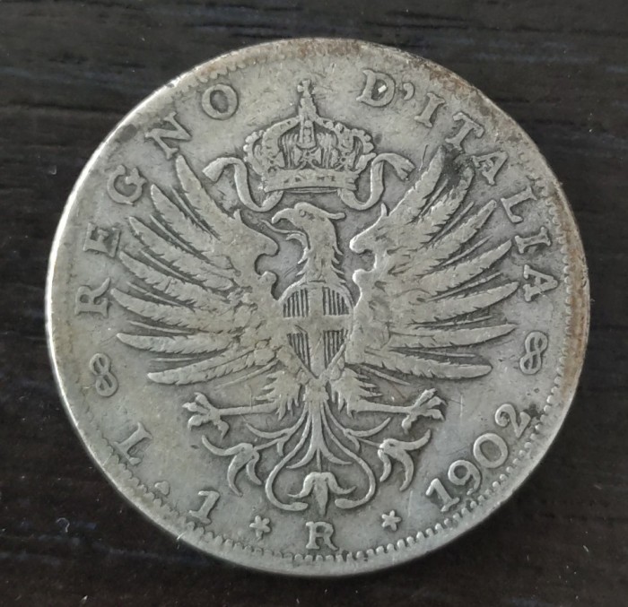 Moneda Italia - 1 Lira 1902 - Argint