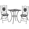 VidaXL Set de bistro mozaic, 3 piese, negru &amp; alb, placă ceramică 279414