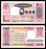 LIBAN █ bancnota █ 5000 Livres █ 2004 █ P-85a █ UNC █ necirculata