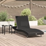 VidaXL Șezlong 2 pcs Negru 40 x 40 x 40.5 cm poliratan