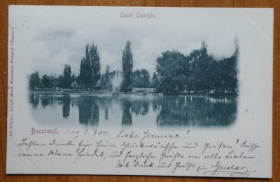 Carte postala clasica , Bucuresti , Parcul Cismigiu , circulata , 1900 foto