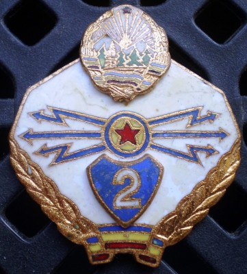 I.385 INSIGNA MILITARA ROMANIA TRANSMISIONIST SPECIALIST DE CLASA 2 foto