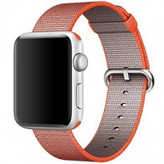 Curea iUni compatibila cu Apple Watch 1/2/3/4/5/6/7, 42mm, Nylon, Woven Strap, Red Velvet foto