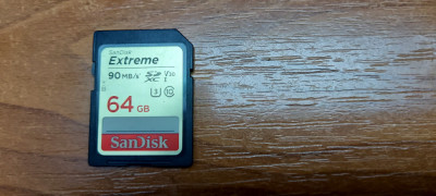 Card de memorie SanDisk Extreme SDXC, 64 GB, Clasa 10, UHS-I, V30, 90 MB/s foto