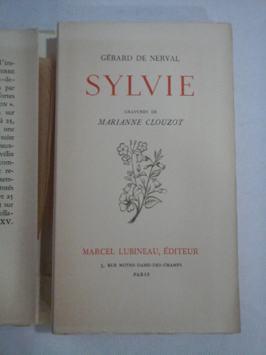 SYLVIE - GERARD DE NERVAL - Marcel Lubineau Editeur Paris 1944