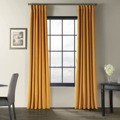 Draperie din catifea cu rejansa, Premium, 150x270 cm, densitate 700 g/mp, Galben