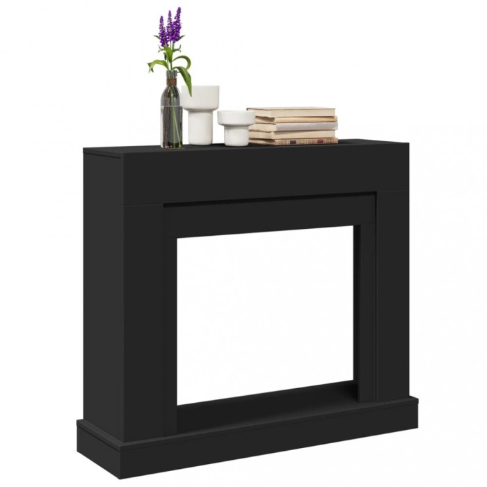 Gossi masca de semineu, negru, 100x30x87,5 cm, lemn prelucrat