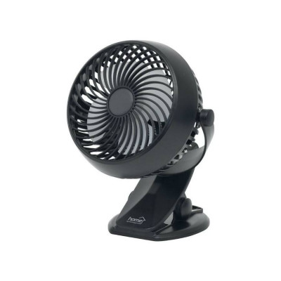 Ventilator de masa reincarcabil USB, clema fixare, 10 cm, 3 trepte viteza, negru foto