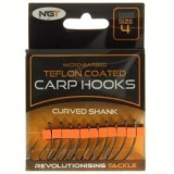 Carlige Ngt Teflonate Curved Shank Carp Hooks, 10buc/plic Nr.4