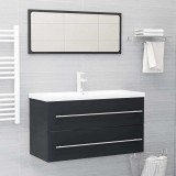 Set mobilier de baie, 2 piese, gri, PAL