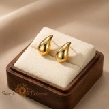 Cumpara ieftin Cercei Picatura de Lux , Cercei cu tija placati 18K Brazilia