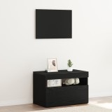 vidaXL Dulap de nopte cu lumini LED Stejar negru 60x35x40 cm Lemn proiectat